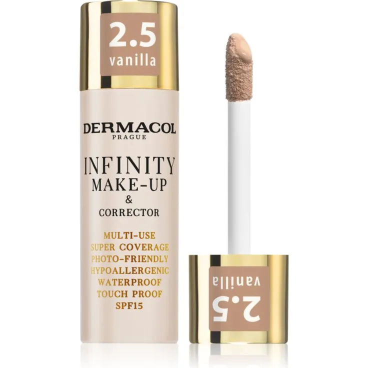 Dermacol Infinity Make-up, hohe Deckkraft mit SPF 15, Farbton 2.5 Vanilla, 20 g