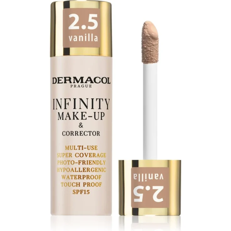 Dermacol Infinity Make-up, hohe Deckkraft mit SPF 15, Farbton 2.5 Vanilla, 20 g