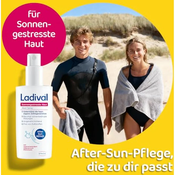 Ladival Sonnengestresste Haut Akut Spray, After Sun Repair mit Photolyase, feuchtigkeitsspendend und kühlend, 150ml – Bild 3