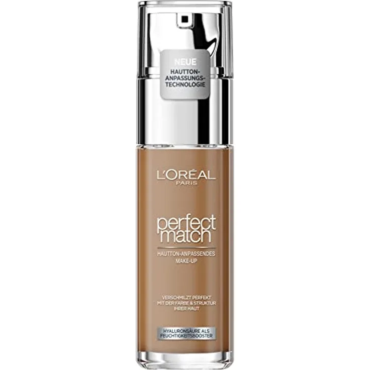 L'Oréal Paris Make up, Flüssige Foundation mit Hyaluron und Aloe Vera, Perfect Match Make-Up, Nr. 8.5.NR Pecan, 30 ml