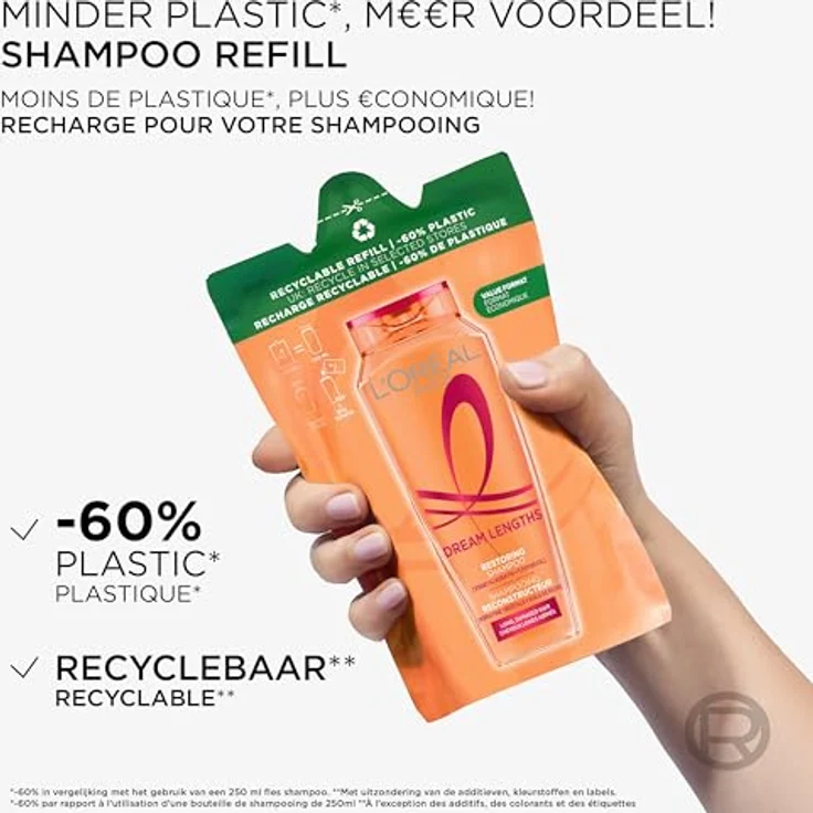 L'Oréal Paris Elvive Reparatur-Shampoo Dream Length, mit Keratin und Rizinusöl für regeneriertes, langes Haar ohne Doppelspitzen, 250 ml – Bild 4