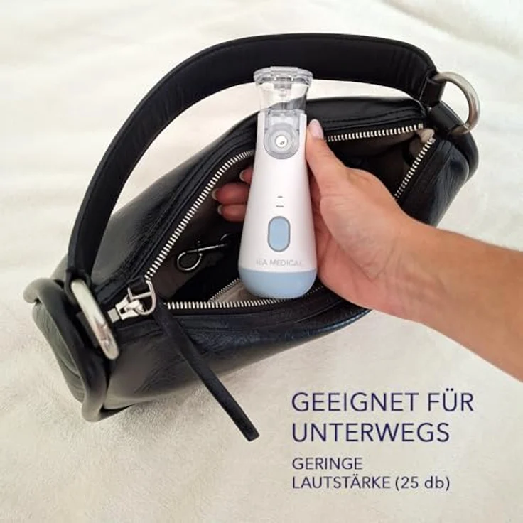IEA Medical Inhalationsgerät blau – Tragbarer Vernebler für Kinder & Erwachsene mit ergonomischer Form, stabiler Stand und feiner Vernebelung – Bild 5