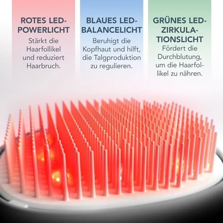FOREO FLIP Play LED Haarbürste, 3-in-1 Entwirrbürste mit rot, blau & grünem Licht, wasserdicht & kabellos, für alle Haartypen – Bild 3