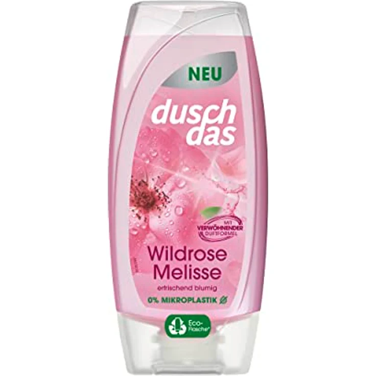 Duschdas Duschgel Wildrose Melisse, 225 ml, biologisch abbaubare Formel, dermatologisch getestet