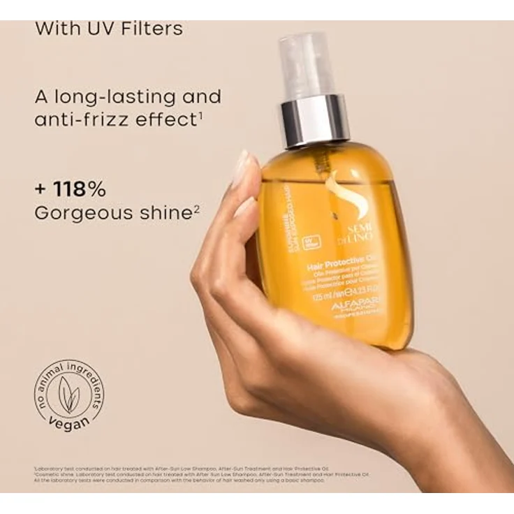 Alfaparf Milano Semi Di Lino Sunshine Hair Protective Oil, UV-Schutzöl für sonnengestresstes Haar, vegan, 125 ml – Bild 3