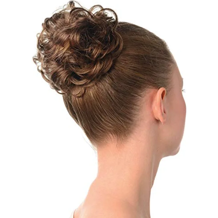 Haarteil Sylt Ponytail Extension Haarteil Haargummi Hochsteckfrisuren Haar Dutt voluminös aus hochwertigem Kunsthaar, kaum von Echthaar zu unterscheiden, in Lichthellblond/Sandblond gemischt