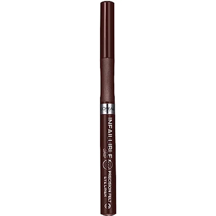 L'Oréal Paris Infaillible 27h Grip Precision Felt Liner braun, Eyeliner mit präziser Filzspitze für ausdruckstarke Ergebnisse, 1ml