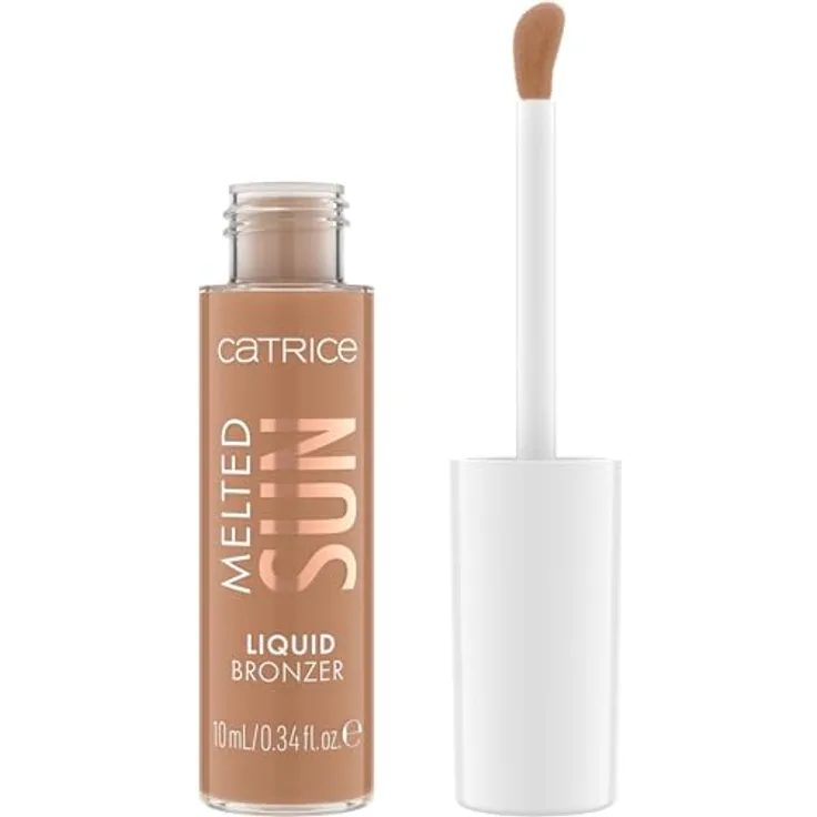 Catrice Melted Sun Liquid Bronzer, Nr. 015, Braun, langanhaltend, definierend, hochpigmentiert, natürlich, matt, vegan, ölfrei, ohne Parfüm, ohne Alkohol (10ml)