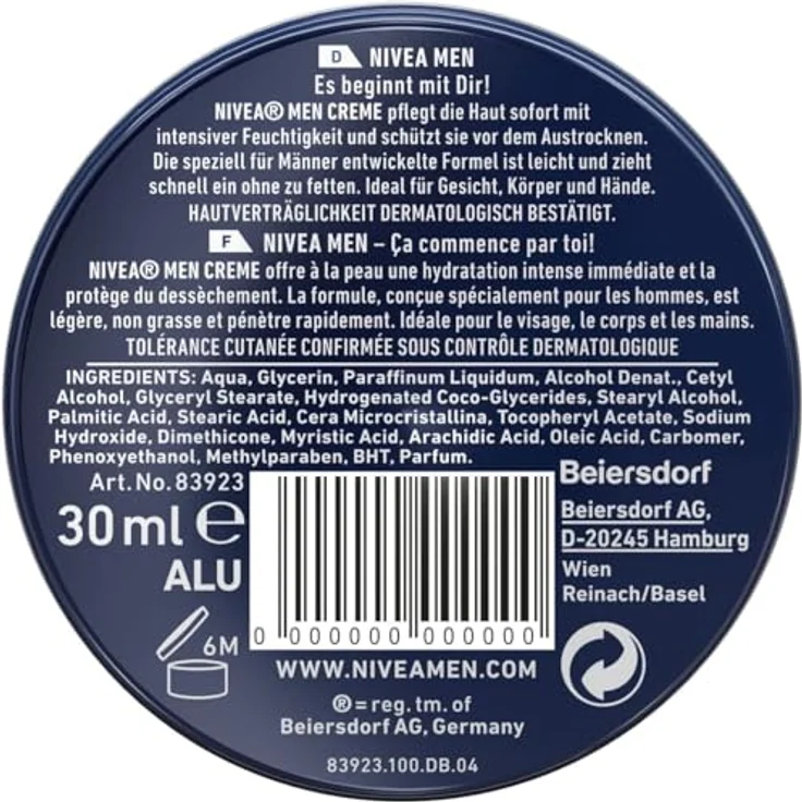 Nivea Männerpflege Gesichtspflege Nivea Men Creme 30 ml Tagespflege für Damen und Herren – Bild 6