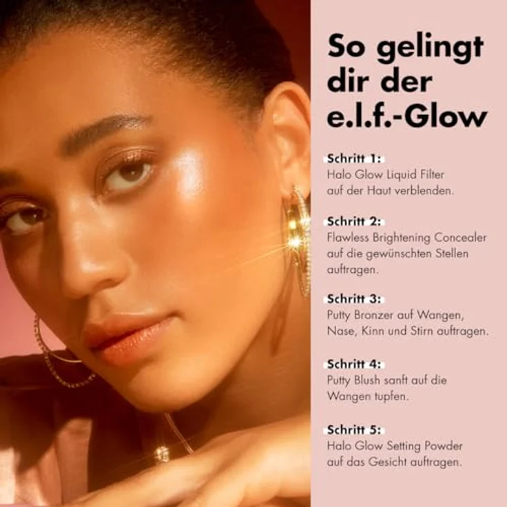 e.l.f. Halo Glow Liquid Filter, Teint-Booster mit Hyaluronsäure für strahlenden Teint, vegan, 2 Fair/Light – Bild 5