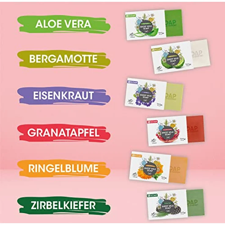 MY SOAP Schafmilchseife, Natural by accentra, handgefertigte Schafmilchseife MY SOAP in Papierschachtel, 100g, Motiv/Duft: Granatapfel – Bild 5