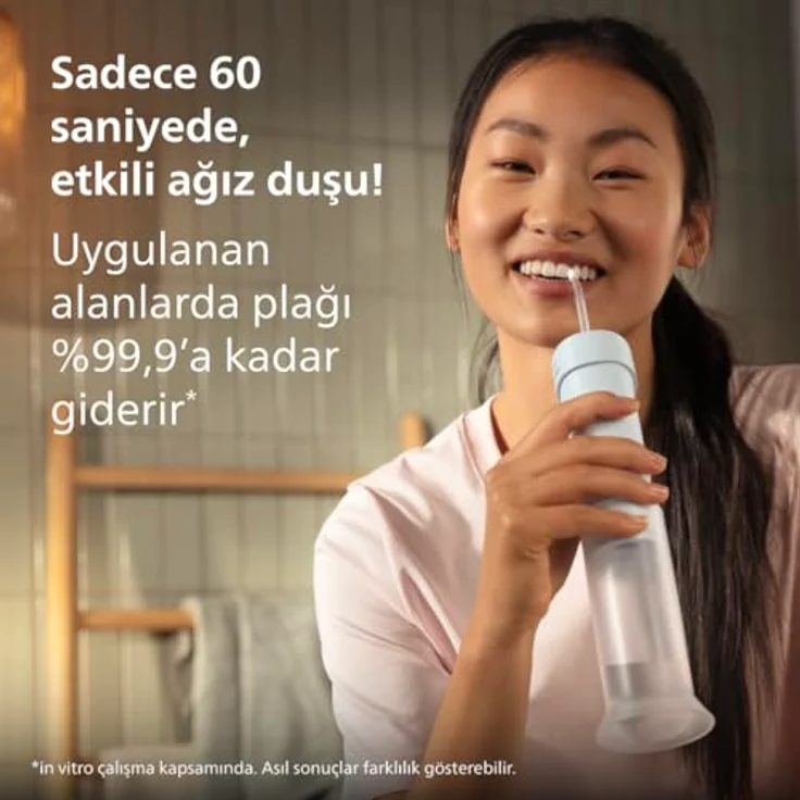 Philips Sonicare HX3333/24 Munddusche, 3 Reinigungsmodi, 200ml Wassertank, USB-Ladung, 360° Düse, Vibrationstechnologie – Bild 2