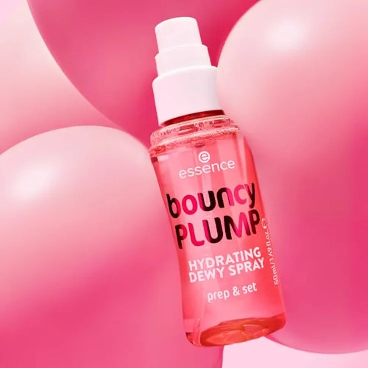 Essence Bouncy Plump Hydrating Dewy Spray, 50 ml 2-in-1 Primer und Setting-Spray mit Hyaluronsäure und Wassermelonenfruchextrakt, vegan, ohne Alkohol, Parabene und Sulfate – Bild 5