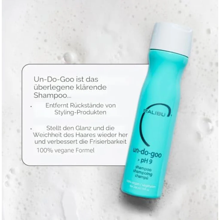 Malibu C Un-Do-Goo >pH 9 Shampoo, 1000ml - Original Shampoo zur gründlichen Reinigung und Entfernung von Produktablagerungen – Bild 2