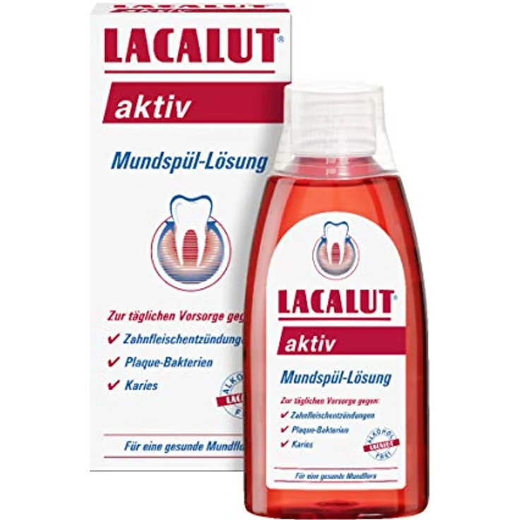 Lacalut Aktiv 300 ml Mundspülung mit Chlorhexidindiglukonat & Fluorid – Bild 2