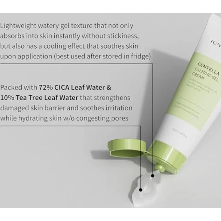 iUNIK Centella Calming Gel Cream, beruhigende Gesichtscreme mit Centella Asiatica, 60ml – Bild 4