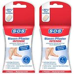 SOS Blasen-Pflaster INTENSE, Blasenpflaster mit 20% Extra-Polsterung*, wirksamer Schutz bei hoher Druckbelastung, Fersenpflaster bei Fußblasen, wasserdichte Wundpflaster für Blasen, 2 x 5 Pflaster