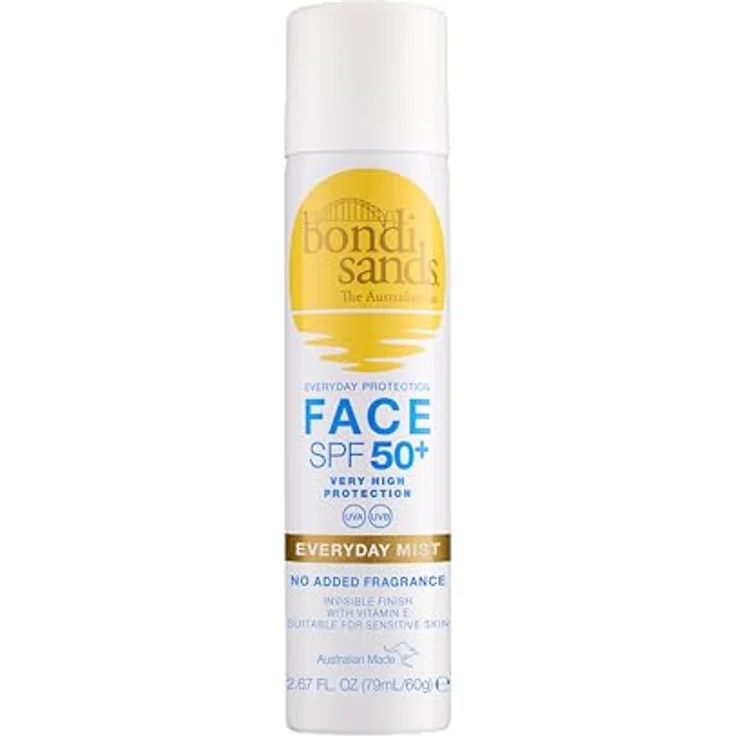 Bondi Sands SPF 50+ Everyday Face Mist, Sonnenspray 60g, parfumfrei, wasserfest, für empfindliche Haut – Bild 1