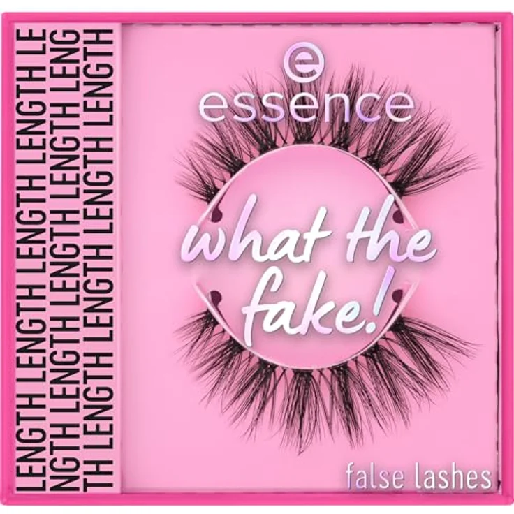 essence what the fake! false lashes - Dramatic Length Wimpern mit ultradünnem Wimpernband und Wimpernkleber, wiederverwendbar – Bild 1