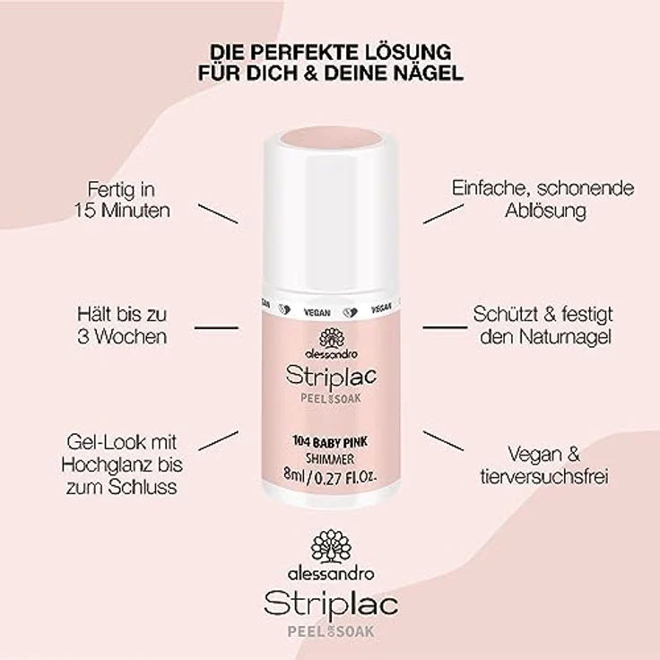 Alessandro Striplac Peel or Soak Top Coat, Überlack 8 ml, transparenter Nagellack – Bild 2