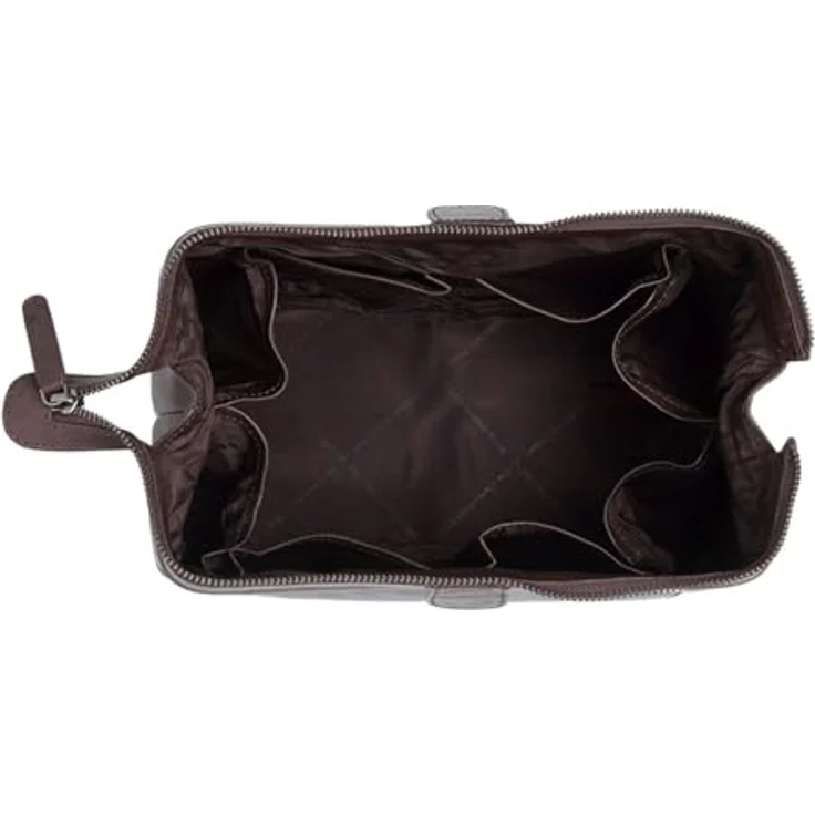 The Chesterfield Brand Biassa Washbag Brown, Kulturbeutel aus hochwertigem Leder, 28 x 14,5 x 14,5 cm – Bild 4