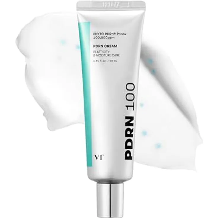 VT COSMETICS PDRN 100 Gesichtscreme, feuchtigkeitsspendend mit Azulen, unparfümiert, 50ml, leichte nicht fettende Formel für Tag- und Nachtpflege