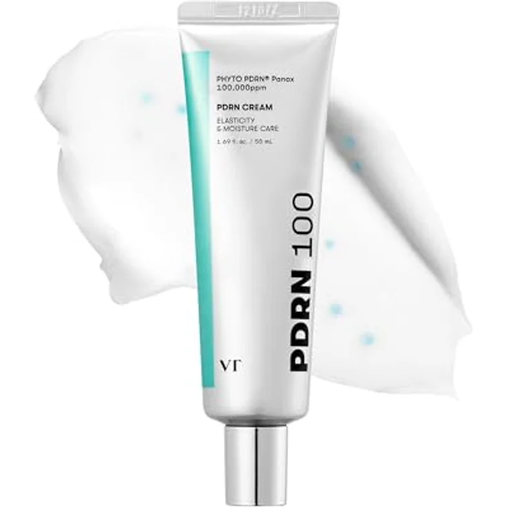 VT COSMETICS PDRN 100 Gesichtscreme, feuchtigkeitsspendend mit Azulen, unparfümiert, 50ml, leichte nicht fettende Formel für Tag- und Nachtpflege – Bild 1