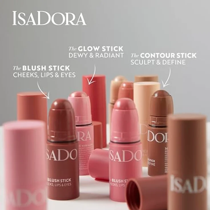 IsaDora The Blush Stick 5,5 g - Soft Pink, cremiges Blush für Wangen, Lippen & Augen mit feuchtigkeitsspendendem Algenextrakt, vegan und tierversuchsfrei – Bild 5