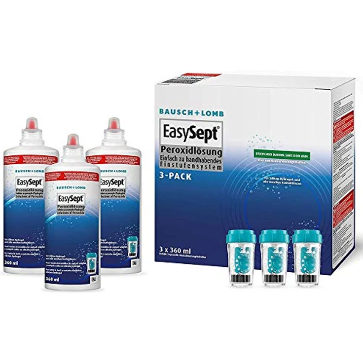 Bausch & Lomb EasySept 3-Pack Peroxid-System für weiche & harte Kontaktlinsen, inkl. 3 Aufbewahrungsbehälter – Bild 4