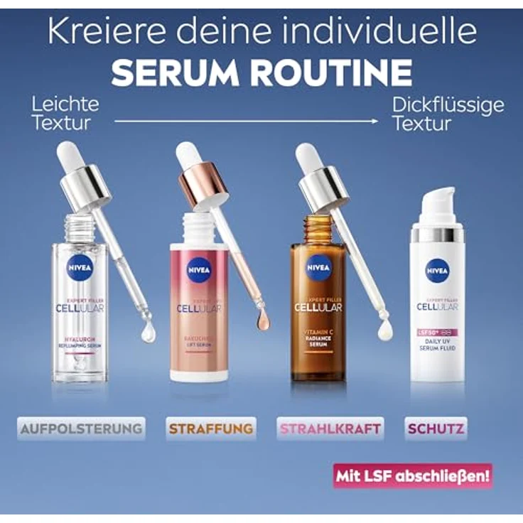 Nivea NIVEA CELLULAR Expert Filler Vitamin C Serum, Anti-Falten-Gesichtsserum, 30 ml, für alle Hauttypen geeignet – Bild 8