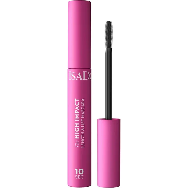 IsaDora The 10 Sec High Impact Length & Lift Mascara, 9 ml, cremige Formel mit quadratischer Bürste, intensiv schwarz