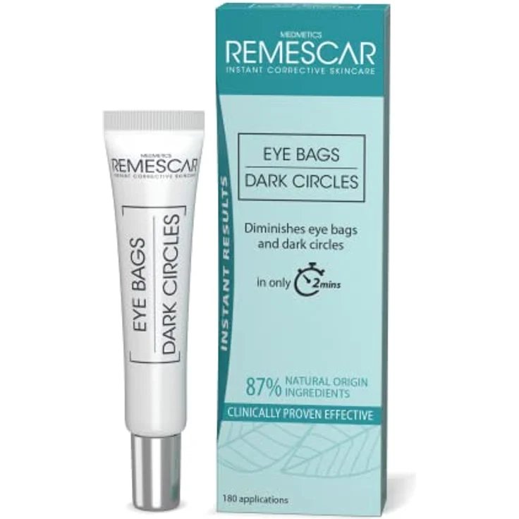 Remescar Eye Bags & Dark Circles 8 ml – Augencreme für Unteraugenbeutel und zum Entfernen von Beuteln unter den Augen – sofortige Behandlung für Augensäcke, 180 Anwendungen – Bild 1