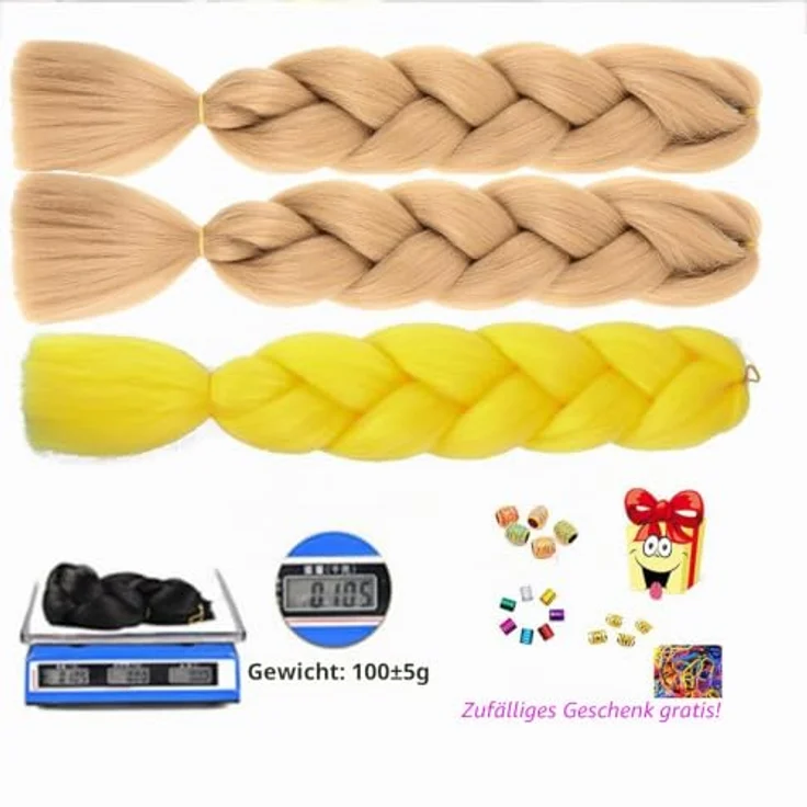 Shangxiu Jumbo-Flechthaar, braune Braids Extensions aus Kunsthaar, 24" (60 cm), 600g, schuppenfrei und weich – Bild 4