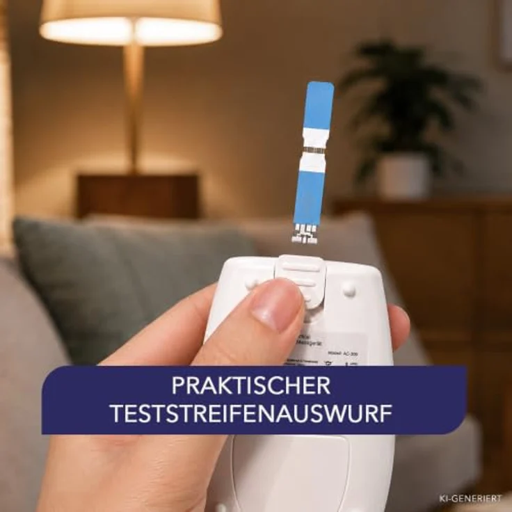 IEA Medical Blutzuckermessgerät AC-309, Komplettset inkl. 50 Teststreifen, 50 Lanzetten und Etui für einfache Selbstkontrolle zuhause – Bild 7