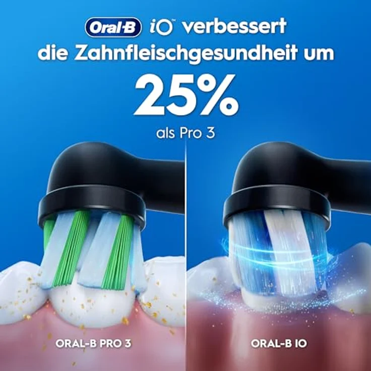 Oral-B iO Series 2, Elektrische Zahnbürste mit sanften Mikrovibrationen und zwei Handstücken, Night Black/Forest Green – Bild 6