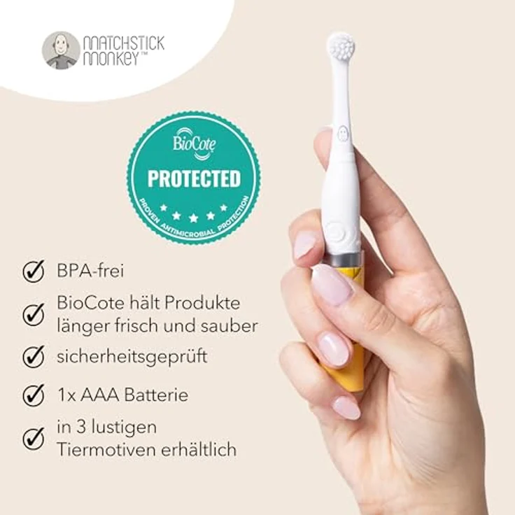 Matchstick Monkey Baby Elektrische Schallzahnbürste - ultraweiche Borsten - 3-36 Monate: Ludo Löwe – Bild 7