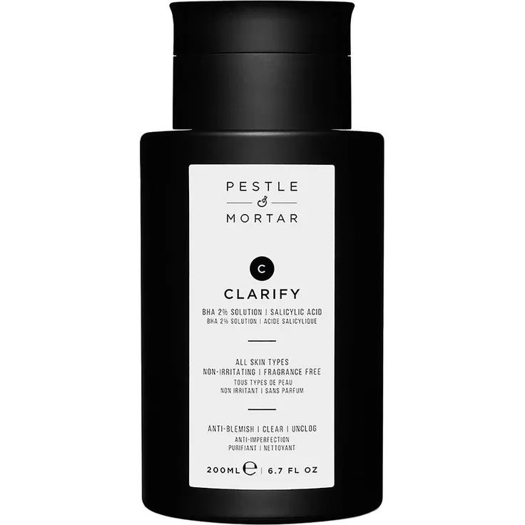 Pestle & Mortar Clarify, Gesichtsreinigung Toner mit 2% Salicylsäure, Fruchtextrakte und Niacinamid, 200 ml