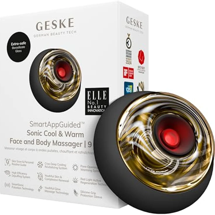 GESKE SmartAppGuided™ Sonic Cool & Warm Face & Body Massager 9 in 1, elektrisches Massagegerät für Gesicht & Körper mit Wärme- und Kühltechnologie, straffend und entspannend – Bild 1
