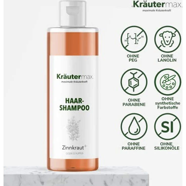 Kräutermax Zinnkraut Schachtelhalm Shampoo Anti Schuppen Haarshampoo 1 x 250 ml, mit natürlichen Kräuterextrakten – Bild 2