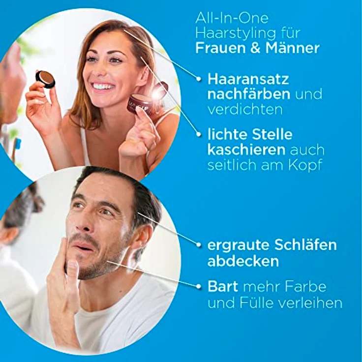 COVER HAIR Ansatzpuder in Dunkelblond (4g) - Haarpuder zur schnellen & unsichtbaren Kaschierung des Ansatz, Haarverdichtung & Abdecken grauer Haare - Wind- & Wasserfest – Bild 2