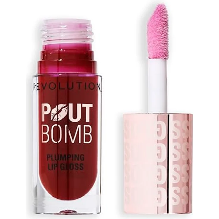 Makeup Revolution Pout Bomb Lipgloss, Lippenvergrößerer mit feuchtigkeitsspendendem Effekt, Farbton Jelly Berry Mauve, 4.6 ml – Bild 3