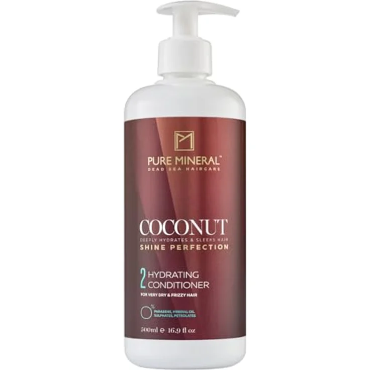 M PURE MINERAL DEAD SEA COSMETICS Pure Mineral, Spülung mit Kokosöl, feuchtigkeitsspendend, ohne Sulfate, Parabene, Petrolate, 500ml – Bild 1