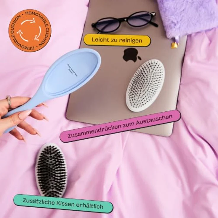 Olivia Garden Club THE RESET CUSHION Detangling & Shine Hairbrush, Ergonomische Bürste zum Entwirren, Blau – Bild 4