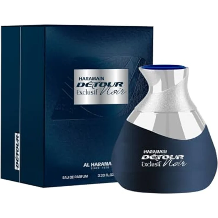 Al Haramain Detour Noir Exclusif 100ml Eau de Parfume Spray | Arabian Perfume for Women | Luxury Unisex Scent, Almond, Mandarin Orange, Bergamot, Rose, Vanilla, Coffee – Bild 1