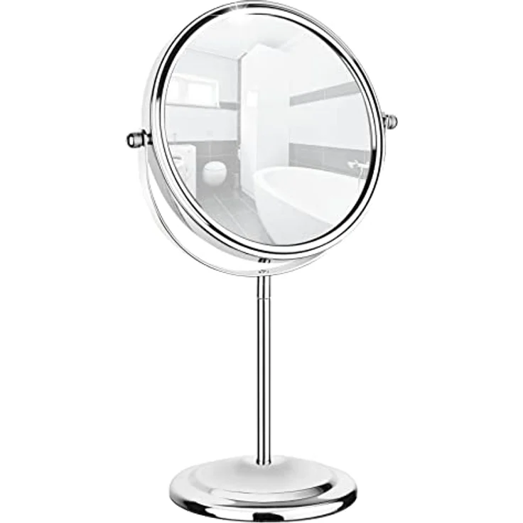 Maximex 7-fach Schmink-Hilfe - Rasierspiegel aus verchromten Stahl, Spiegelfläche ø 15 cm 700 % Vergrößerung, verchromtes Metall, 20 x 31.5 x 12 cm, Glänzend – Bild 1