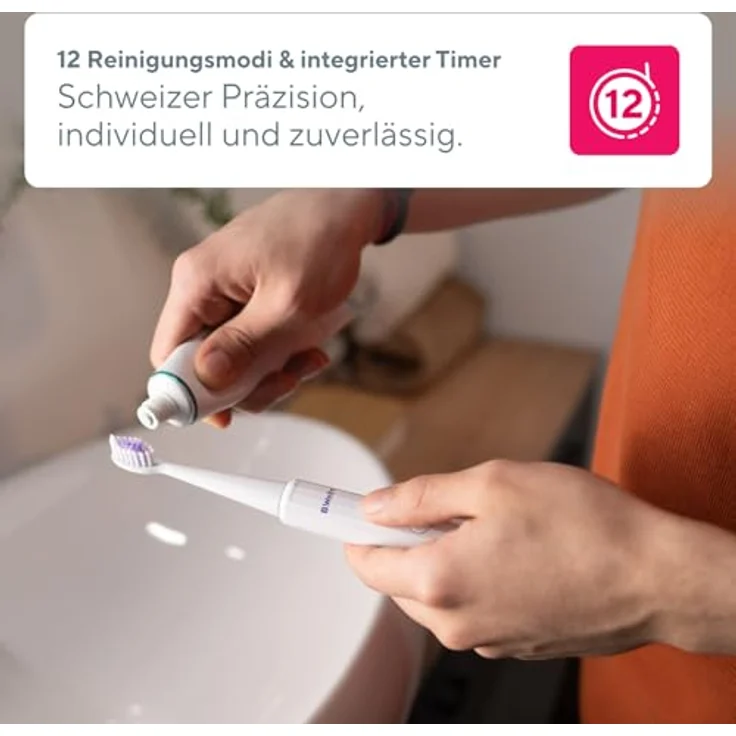 B.Well Sonic MED-870, Elektrische Zahnbürste mit Schalltechnologie, Schwarz, mehrere Bürstenmodi und lange Akkulaufzeit – Bild 5