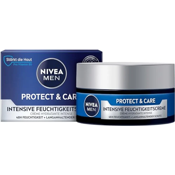 NIVEA MEN Protect & Care Intensive Feuchtigkeitscreme, 48h feuchtigkeitsspendende Gesichtspflege mit Aloe Vera und Pro Vitamin B5, 50 ml – Bild 1