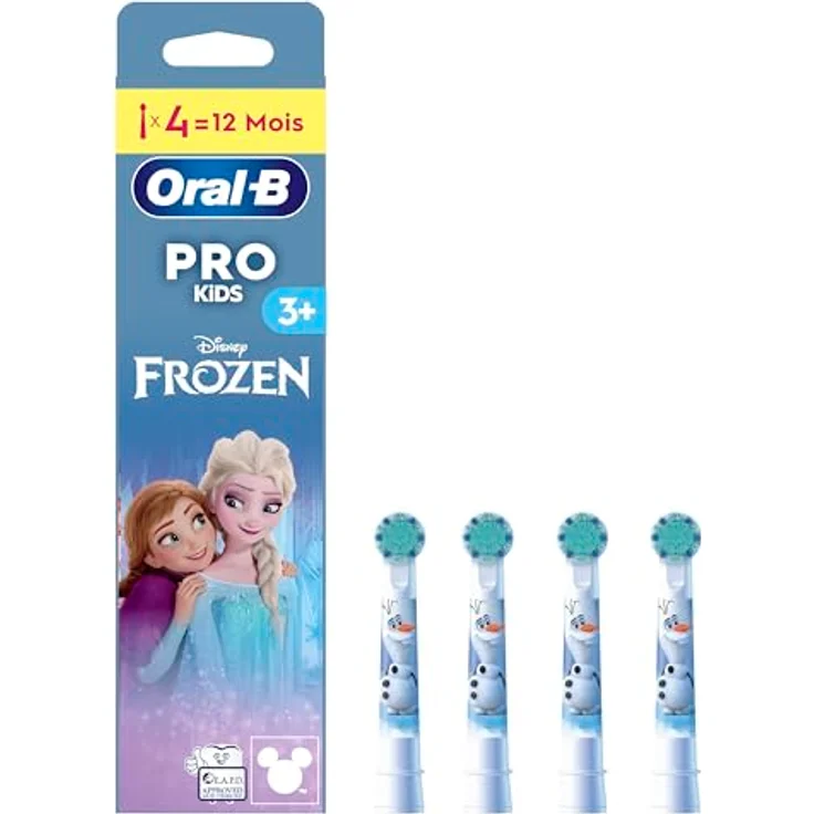 Oral-B Kids 3+ elektrische Zahnbürstenköpfe Disney Die Eiskönigin, Packung mit 4 Ersatzbürsten, sanft mit extra weichen Borsten für kleine Münder – Bild 2