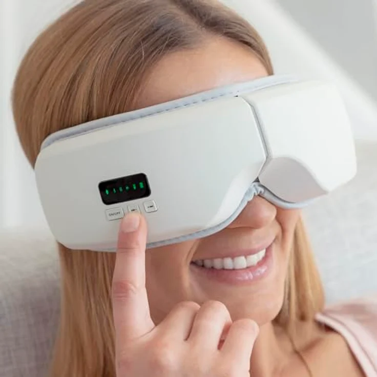 InnovaGoods Augenmassagegerät, kabelloses Massagegerät mit Wärme, Vibration und 5 Massagemodi, grau – Bild 6