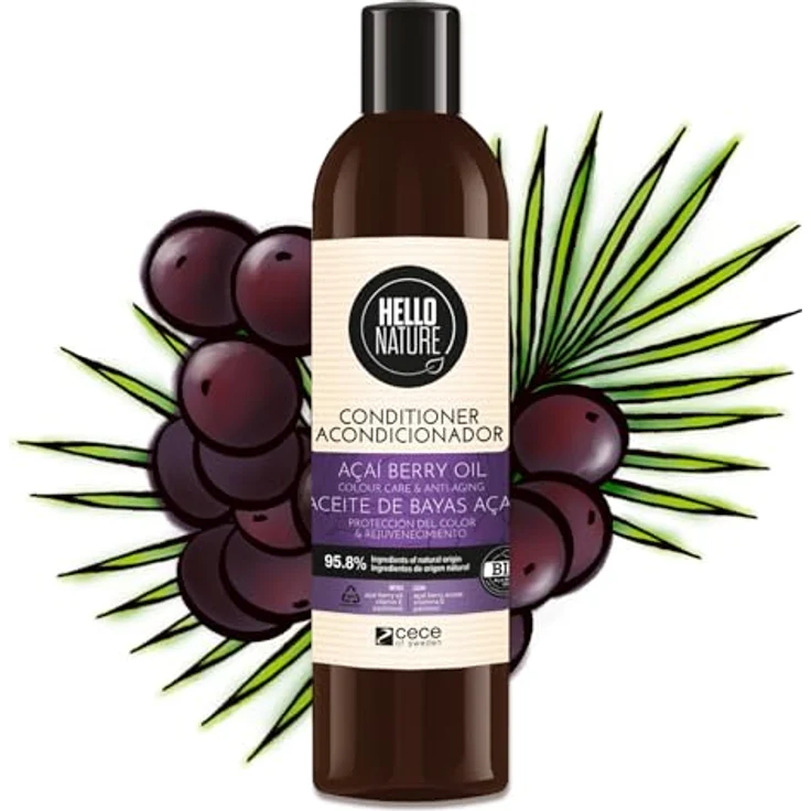 P-Beauty Naturkosmetik Conditioner mit Acai Beere, Haarspülung für Farbschutz, Regeneration und geschmeidiges, glänzendes Haar (1x 300ml) – Bild 1